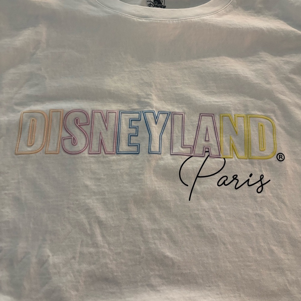 White Short Sleeve Tee with Pastel Disneyland Paris, XXL - Picture 2 of 9